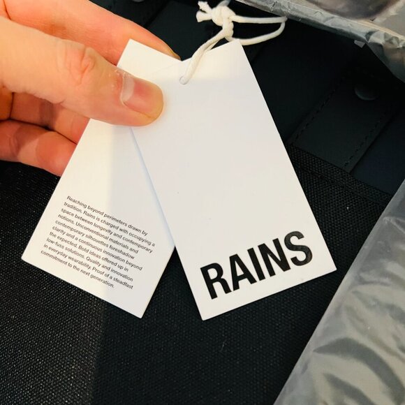 Brand New Rains Mini Water Resistant Backpack Navy - Picture 7 of 16